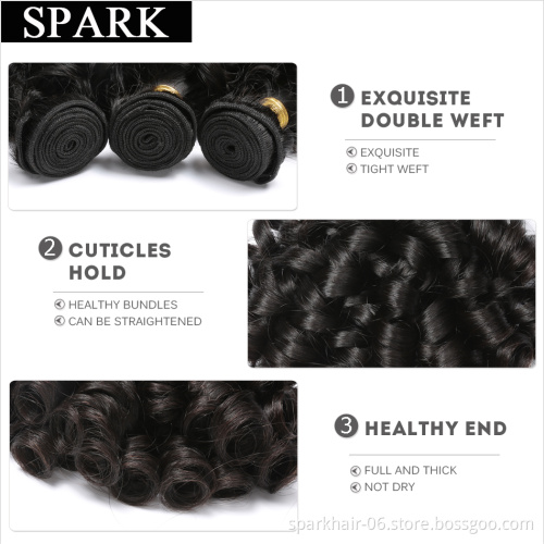 Bouncy Curly Hair Weave Bundles Brazilian Curly Hair 100% Human Hair Extensions 1/3/4Pcs